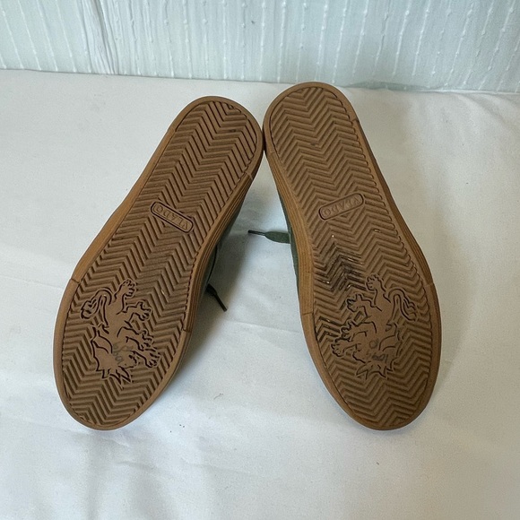 Men's Olive Canvas High-Top Sneakers - Picture 6 of 10